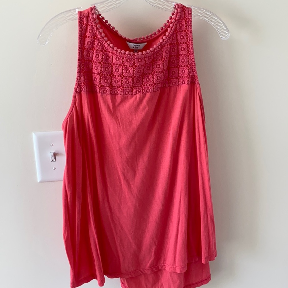 Pink Eyelet Tank